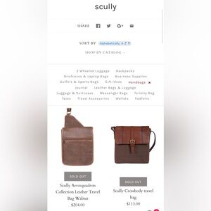 Scully Walnut Leather Crossbody Bag